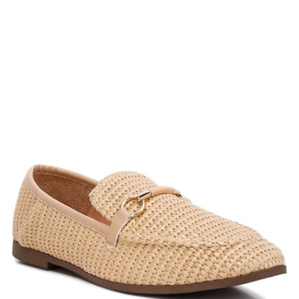 Asher Horsebit Embellished Raffia Loafers